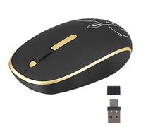 Ratón inalámbrico para portátil con receptores duales USB A y USB C 2 en 1, 1600 DPI silencioso, portátil, 2,4 GHz, óptico, compatible con computadora Microsoft/Surface/Tablet/PC/MacBook/iPad, negro y