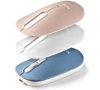 NGS Shell-RB - Ratón Inalámbrico Recargable, Ratón Ergonómico Multidispositivo, Conexión 2.4 GHz + Bluetooth 5.0, Botones Silenciosos, Ambidiestro, Carcasas de Colores Adicionales, DPI Ajustable
