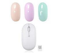 Ratón inalámbrico portátil Perixx PERIMICE-610WR - 3 Cubiertas de Color Intercambiables - Clic silencioso para Ordenador portátil, de sobremesa y Mac - Blanco