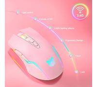 Ratón inalámbrico profesional para juegos MMO, diseño ergonómico para jugadores diestros, 5 niveles de DPI ajustables hasta 3600, revestimiento