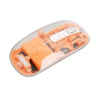Ratón Inalámbrico, Ratón de Rueda de Metal Transparente 4 dpi Ajustables para Computadora Portátil PC (Orange)