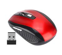 Ratón inalámbrico, ratón inalámbrico para computadora, 6D Ultrafino 2.4G 1200DPI USB Ratón inalámbrico Ratón ergonómico de posicionamiento óptico para computadora portátil(Rojo)