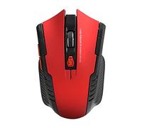 Ratón inalámbrico, ratón óptico ajustable DPI de 3 niveles, dispositivo externo de computadora con receptor USB, ratón de diseño de forma ergonómica, posicionamiento preciso (rojo) Double the comfort