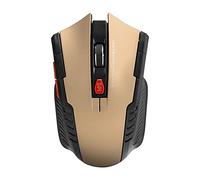 Ratón inalámbrico, Ratón óptico ajustable DPI de 3 niveles, Dispositivo externo de computadora con receptor USB, Ratón de diseño de forma ergonómica, Posicionamiento preciso (dorado) Double the