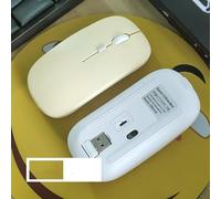 Ratón inalámbrico Recargable, 2,4G y Bluetooth, Ratones silenciosos Delgados, ergonómicos para iPad, Ordenador, portátil, Tableta, teléfono, Oficina, ratón para Juegos (Yellow)