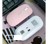 Ratón inalámbrico Recargable, 2,4G y Bluetooth, Ratones silenciosos Delgados, ergonómicos para iPad, Ordenador, portátil, Tableta, teléfono, Oficina, ratón para Juegos (Pink)