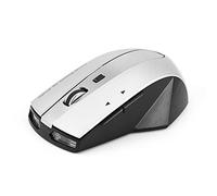 Ratón inalámbrico recargable de 2,4 GHz, ratón óptico para juegos, ahorro de energía, soporte de carga con luces indicadoras, para PC, tableta, portátil, oficina, hogar, viajes (gris) Double the