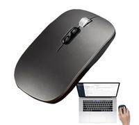 Ratón inalámbrico recargable - Silencioso ergonómico 2,4 G, reconocimiento de voz AI, sensor óptico 1600 DPI | Ratón traductor compatible USB y tipo C con botones laterales para juegos en PC Lapt