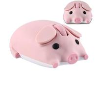 Ratón inalámbrico rosa lindo diseño de cerdo Bluetooth modo dual portátil compacto ligero silencioso óptico Kawaii ratones para PC, portátil, computadora, tablet, MacBook Pro/Air, niños, niñas,