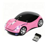 Ratón inalámbrico rosa, mini mouse para computadora de coche, 1600 DPI 2.4 G inalámbrico con receptor USB, ratones inalámbricos para computadora para PC, laptop, tablet Win XP/Vista/7/ME/2000/Mac OS