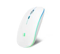 RATON SUBBLIM INALAMBRICO LED DUAL FLAT BLANCO