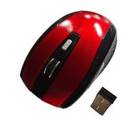 Ratón inalámbrico USB 6D Ultra Slim 2.4G 1200DPI, ratón óptico ergonómico con seguimiento para portátil, rojo.