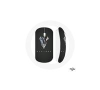 Ratón Inalámbrico Vikings Serie Temporada 6 logo V Espada Gris Fondo Negro