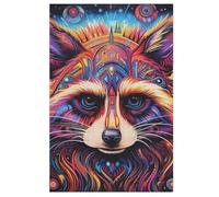 Raton Laveur Rompecabezas de madera 1000 piezas adultas, póster Jigsaw Puzzle, diseño único, juguete educado para adolescentes y niños, 78 x 53 cm