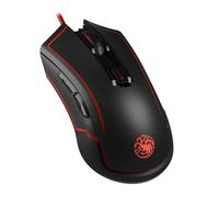 Ratón Lexip Game of Thrones Targaryen Inalámbrico y Cableado 4800DPI Negro Rojo Iluminación RGB