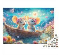 ratón mágico 1000 Pieces Premium Cardstock Arte del Barco Animal Jigsaw Puzzle for Adults Creativity Wall Decor Great Gift for Men Women Family Friends 52x38cm/1000pcs