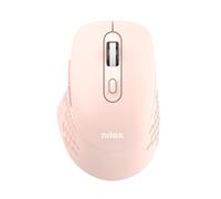 Ratón Nilox Dual Wireless Bluetooth USB 1600 DPI Rosa 6 Botones Silencioso