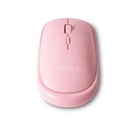 Ratón Nilox inalámbrico USB-A 1600 DPI rosa recargable compacto