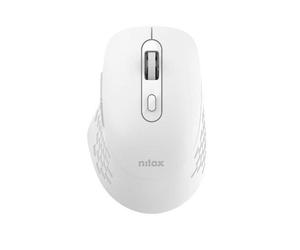 Ratón Nilox NXMODWI02 Dual Wireless Bluetooth USB 1600 DPI Blanco 6 Botones Silencioso