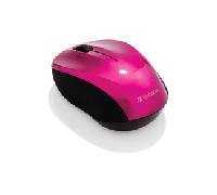 Ratón Inalámbrico Verbatim Go Nano Compacto Receptor USB Negro Rosa Fucsia 1600 dpi (1 unidad)