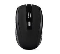 Ratón óptico inalámbrico USB rojo 6D (negro) para ordenador portátil, ratón para juegos, diseño ergonómico