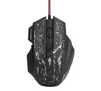 Ratón óptico para juegos con cable USB, mouse para juegos para computadora portátil, 5 DPI ajustables, superficie ergonómica, con anillo electromagnético antiestático, para juegos de PC Double the