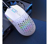 ratón para gaming con cable HXSJ, USB Plug-and-Play, retroiluminación colorida, diseño , ratón óptico de 6 botones, para uso doméstico y de oficina, compatible con portátiles, Mac y PC