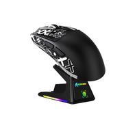 Ratón para juegos ATTACK SHARK X1 con panel táctil, base de carga RGB, sensor PixArt PAW3395PRO, ratón BT/2.4G inalámbrico/con cable con cinta adhesiva, 40000 DPI, ratón superligero de 53g para juegos