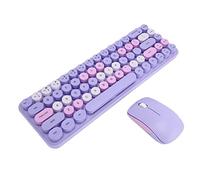 Ratón para Juegos con Teclado Inalámbrico 2.4G Material ABS Ratón con Teclado de Negocios USB de Baja Potencia; (Color Mezclado púrpura)