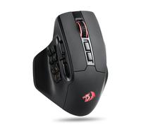 Ratón para juegos MMO inalámbrico Redragon M811 PRO, ratón para jugadores RGB con 15 botones programables, 10 teclas macro laterales BLANCO
