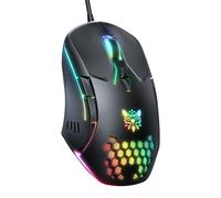 Ratón para juegos, mouse de nivel de entrada para PC con cable con retroiluminación RGB y DPI ajustable, mouse ergonómico para computadora portátil de oficina, mouse para computadora con 7 botones
