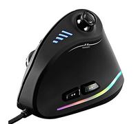Ratón para Juegos Vertical con Cable RGB ergonómico USB Joystick programable láser Gaming ratón, diseño 6+1, 11 Botones, tasa máxima de sondeo de 1000 Hz, 10.000 dpi máximo, versión
