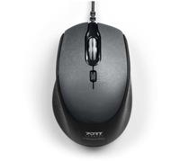 Ratón Port Designs 900711-B USB-A y USB-C 3600 DPI Negro Silencioso