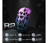 Ratón programable trimodal ATTACK SHARK R2, aleación de magnesio ultraligera, sensor óptico PAW3950 de 42000 DPI, velocidad de pulido de 8000 Hz Purple
