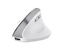 Ratón - ratón óptico Wireless ergonómico Vertical, Color Blanco, diseño Que Reduce la tensión en la muñeca, conexión USB, 1600 dpi, óptimo para largas sesiones.* #*