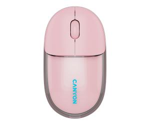 Ratón rosa - Cañón - OnClick 24 - Óptica 1200 - Rueda - Dimensiones 110 x 60 x 25 - Canal radio / Bluetooth / USB