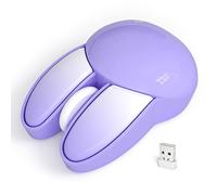 Ratón silencioso inalámbrico, diseño de conejo, 2,4 GHz con mini receptor USB, ratón opático inalámbrico para laptop, PC, computadora, Chromebook, Notebook, color morado