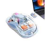 Ratón silencioso inalámbrico, ratón de computadora de modos con luz RGB, sin ruido para trabajar, aprender y jugar para sala de estar, dormitorio, biblioteca