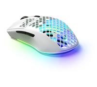 SteelSeries Aerox 3 Wireless Snow - Raton Inalambrico Gaming - Diseño ultraligero resistente al agua - RGB - Sensor óptico TrueMove Air 18K DPI