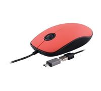 Ratón TnB Sunset con cable USB-A y adaptador USB-C 1000 DPI rojo