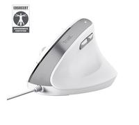 Ratón Trust Bayo II con cable 2400 DPI vertical ergonómico clics silenciosos 6 botones blanco