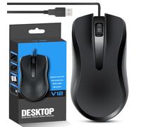 Ratón USB con cable para laptop, PC y computadora | Ratón óptico con cable para uso en la oficina | USB con cable M ouse para escritorio La ptop | Mouse de enchufe para Lapto p, PC Mous e Wi rojo