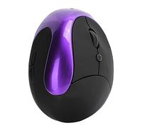 Ratón Vertical Inalámbrico para Juegos, Ratón Vertical con Agarre Ergonómico para Diestros, 6 Botones, 2,4 GHz, 3 Ratones ópticos Inalámbricos para Juegos Ajustables de 800/1200/1600 DPI (Púrpura)