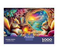 Ratones arcoíris Puzzle De 1000 Piezas Y Niños +14 Años Ardillas en Magic Forest Rompecabezas DIY Juego Educativo Pintura, Entretenimiento Creativo 38x26cm/1000pcs