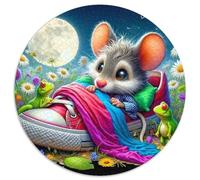 Ratones Bonitos y tontos Puzzle 1000 Piezas Puzzle Hamster Furry Rompecabezas Redondo Juego Familiar Divertido Juego Familiar para Niños Descompresióny Regalo 1000pcs (67.5x67.5cm)
