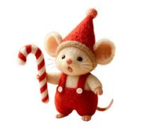 Ratones de fieltro de Navidad, figuras de ratón de chef de lana, muñeca de ratón de fieltro hecha a mano para decoración del hogar, regalos de ratones