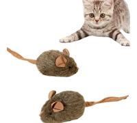 Ratones de juguete para gatos, 2 piezas de ratón realistas que chirrían para animales domésticos - Juguete que muerde - Para ejercicios, estimulación mental, caza, simulación, casa, interior y