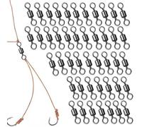 Ratpzou Giratorios De Barril - 50 Piezas de Giratorios | Anzuelos Y Mosquetones con Anillo En Forma De 8 para Pesca De Trucha Y Bagre En Mar Adentro, Agua Dulce, Agua Salada Y Mar