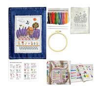 Ratpzou Kit de libro de puntadas de bordado 2026 para principiantes, libro de aprendizaje y práctica de bordado a mano con páginas de tela, 90 patrones, aro, hilos y herramientas, juego de costura de