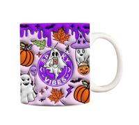 Ratpzou Tazas De Café De Halloween | Adorable Taza Fantasma | Taza de Cerámica con Diseño de Fantasma y Asa Capacidad 35cl Para Bebidas Unisex Regalo para Té Cumpleaños